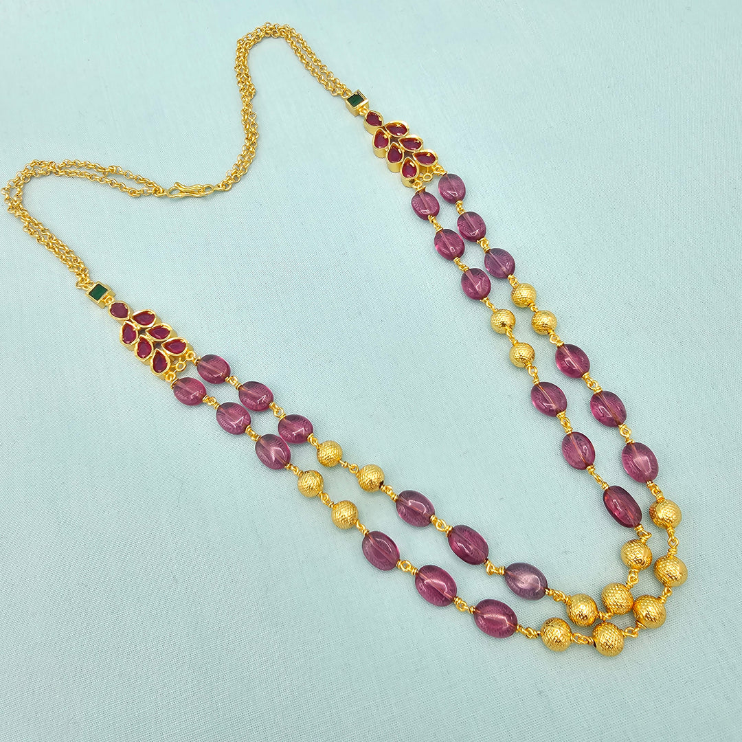 2 Layers Ruby Necklace