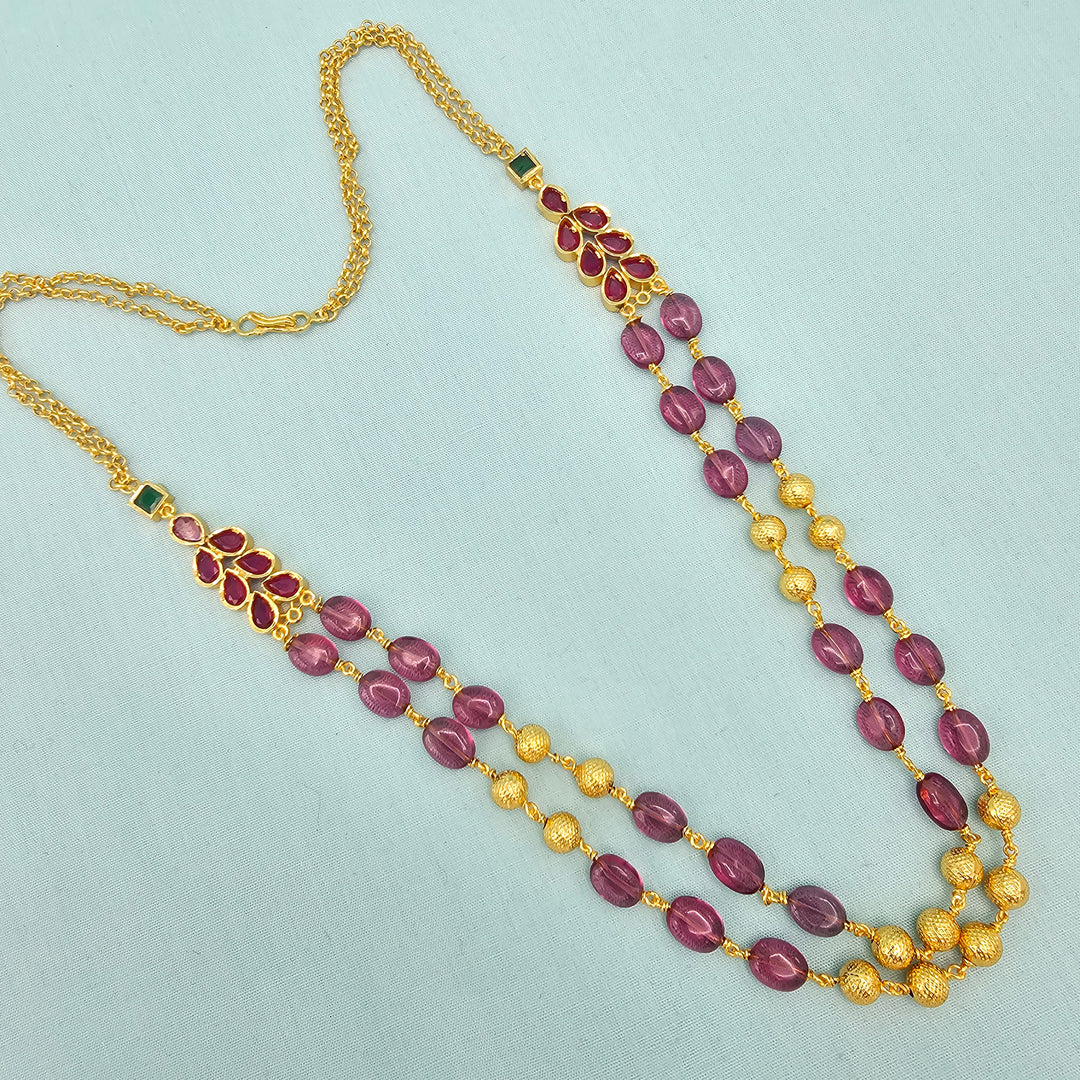 2 Layers Ruby Necklace