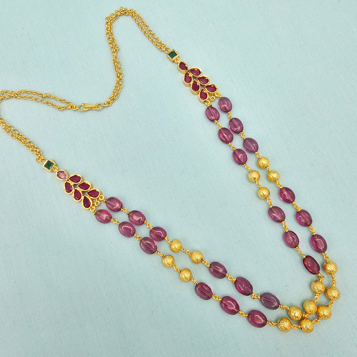 2 Layers Ruby Necklace