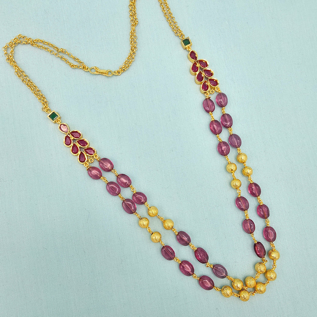 2 Layers Ruby Necklace