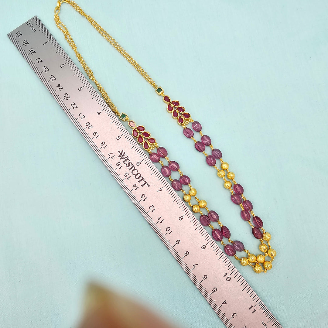 2 Layers Ruby Necklace