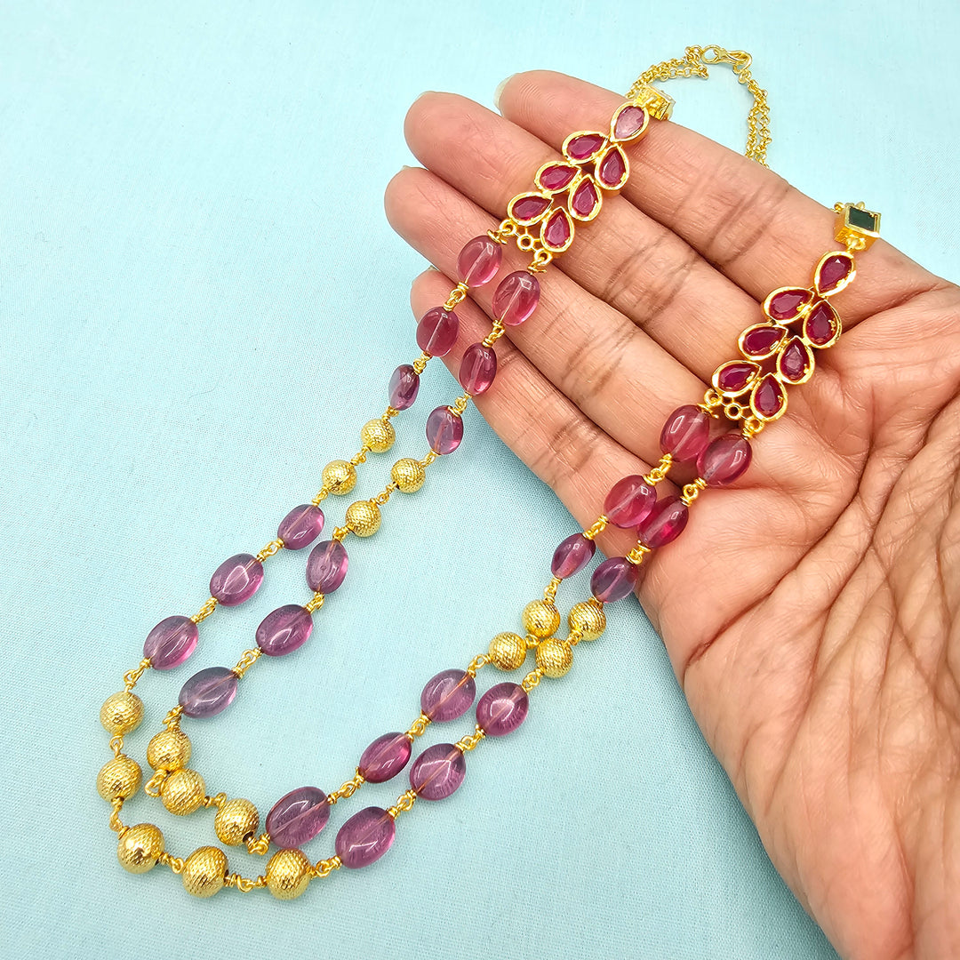 2 Layers Ruby Necklace