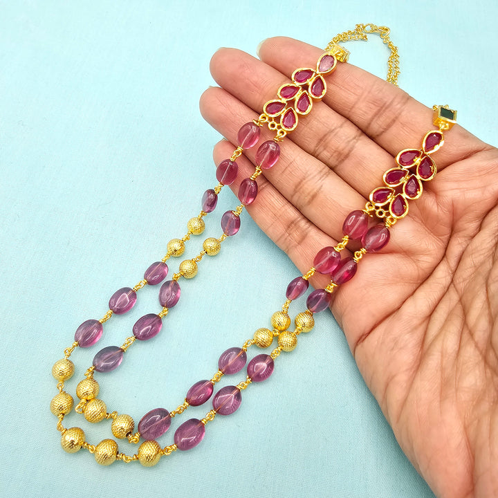 2 Layers Ruby Necklace