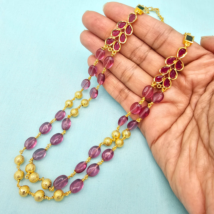 2 Layers Ruby Necklace