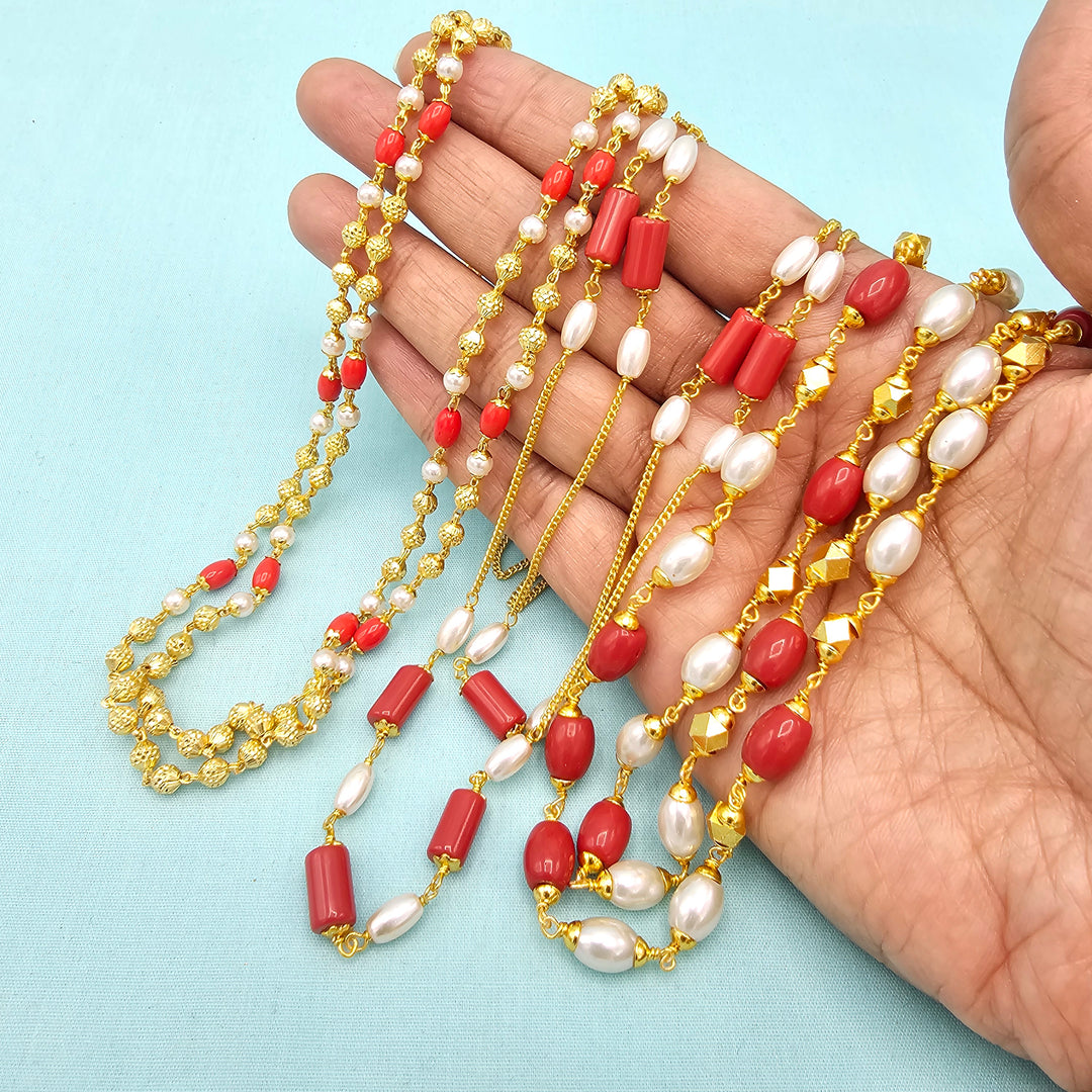 Coral and Pearl Necklace