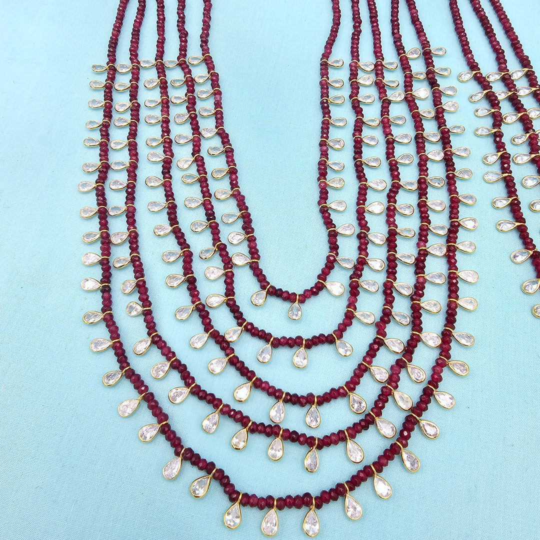 Maroon Layered Necklace