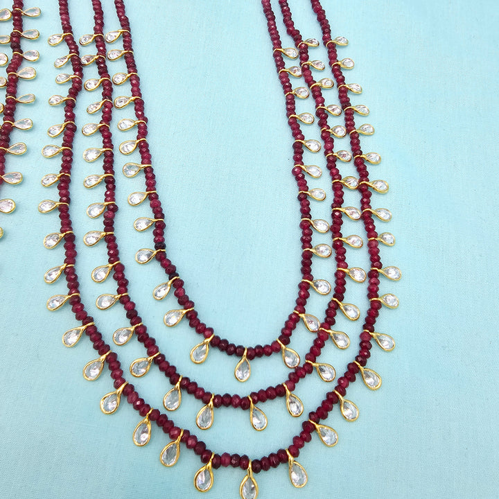 Maroon Layered Necklace