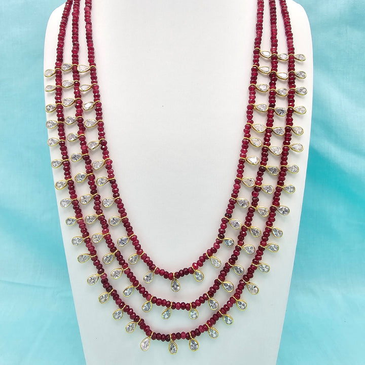 Maroon Layered Necklace