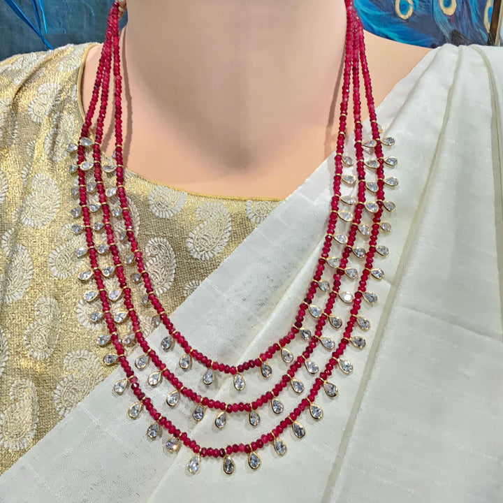 Maroon Layered Necklace