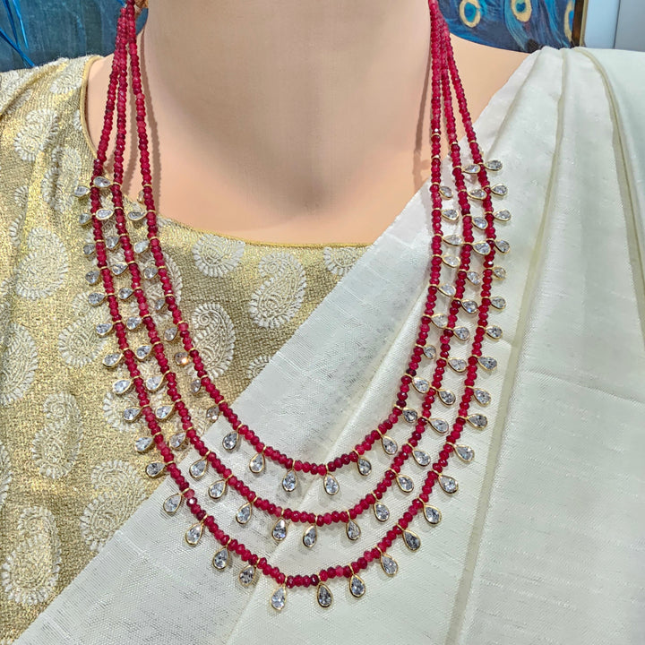 Maroon Layered Necklace