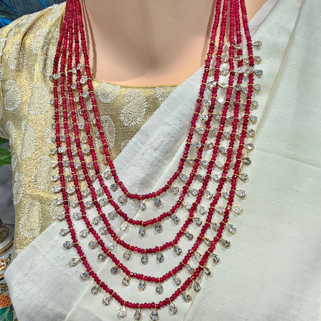 Maroon Layered Necklace