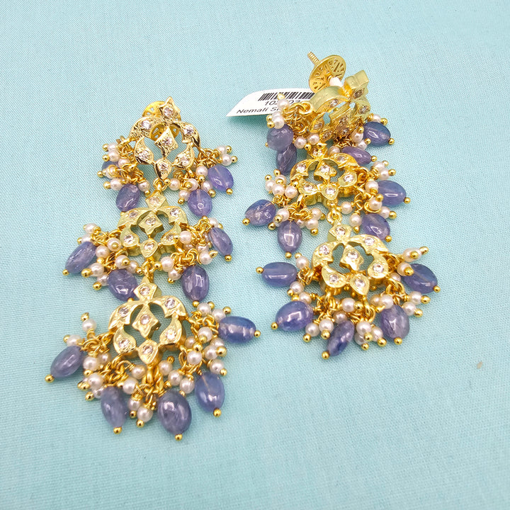 Silver CZ Tanzanite Earrings