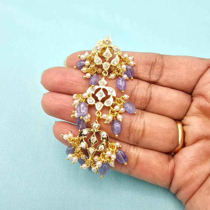 Silver CZ Tanzanite Earrings