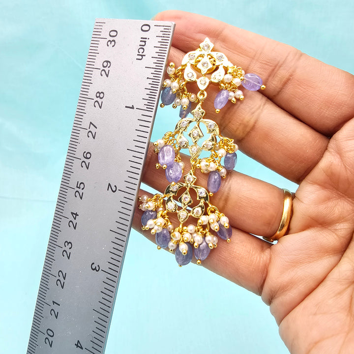 Silver CZ Tanzanite Earrings