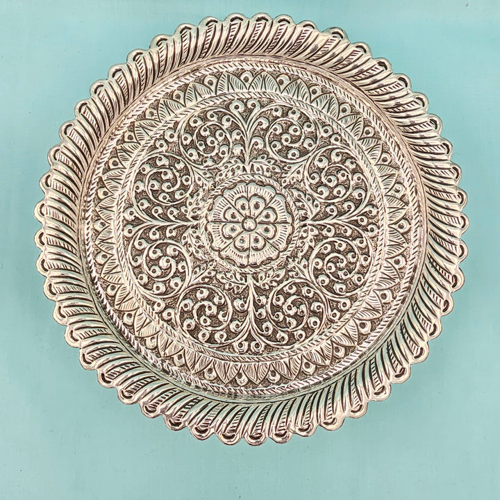 9" Silver Pooja Thali