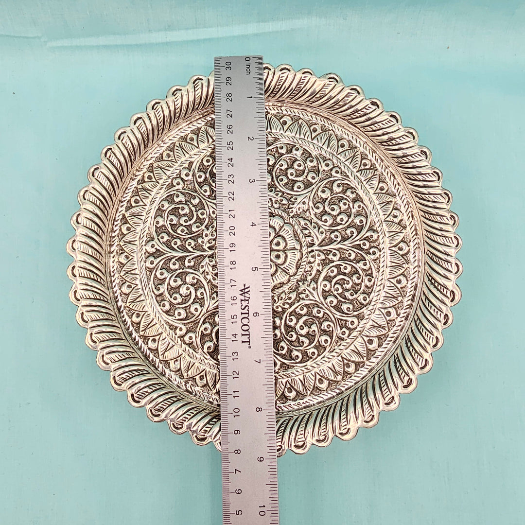 9" Silver Pooja Thali