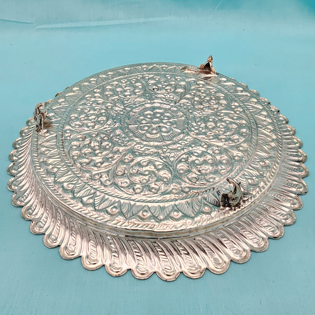 9" Silver Pooja Thali