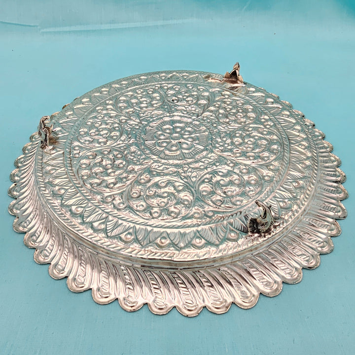 9" Silver Pooja Thali