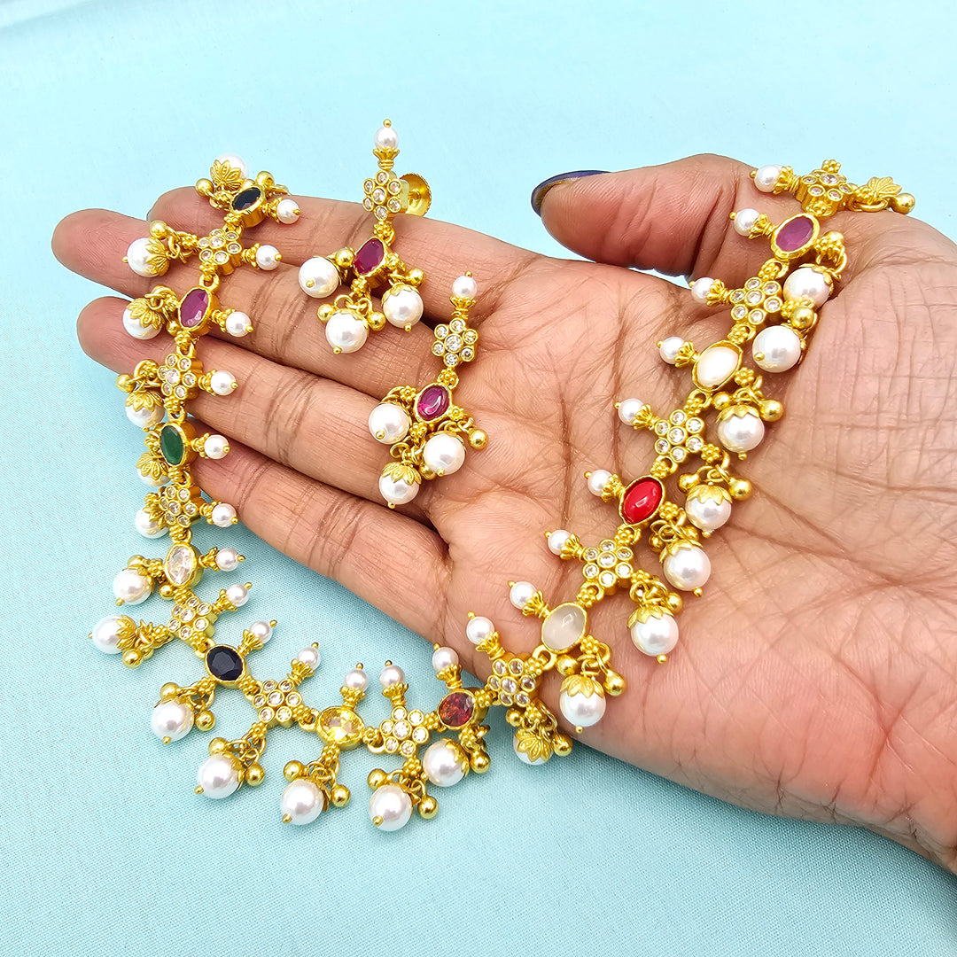 Navratna Necklace Set