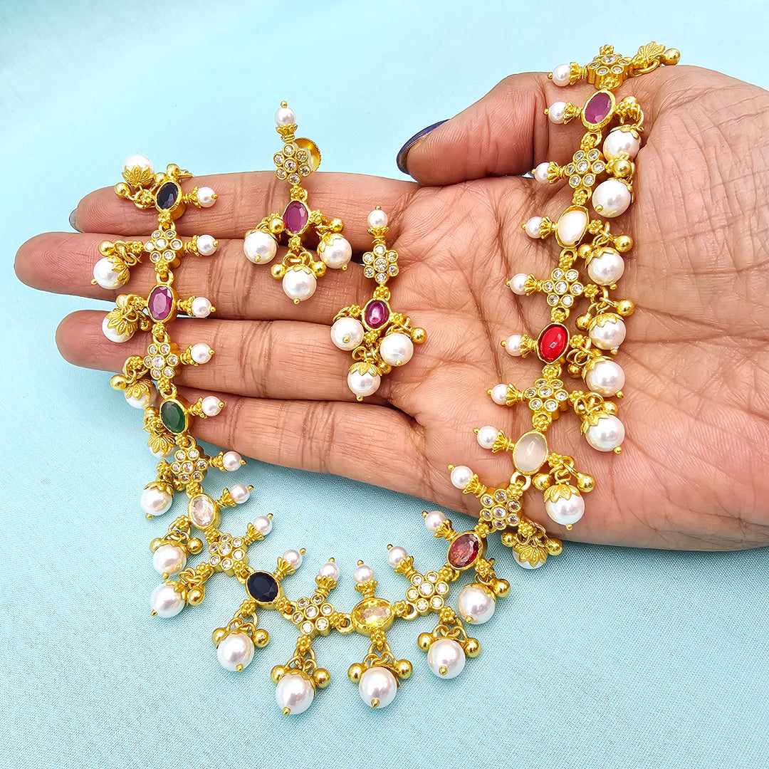 Navratna Necklace Set