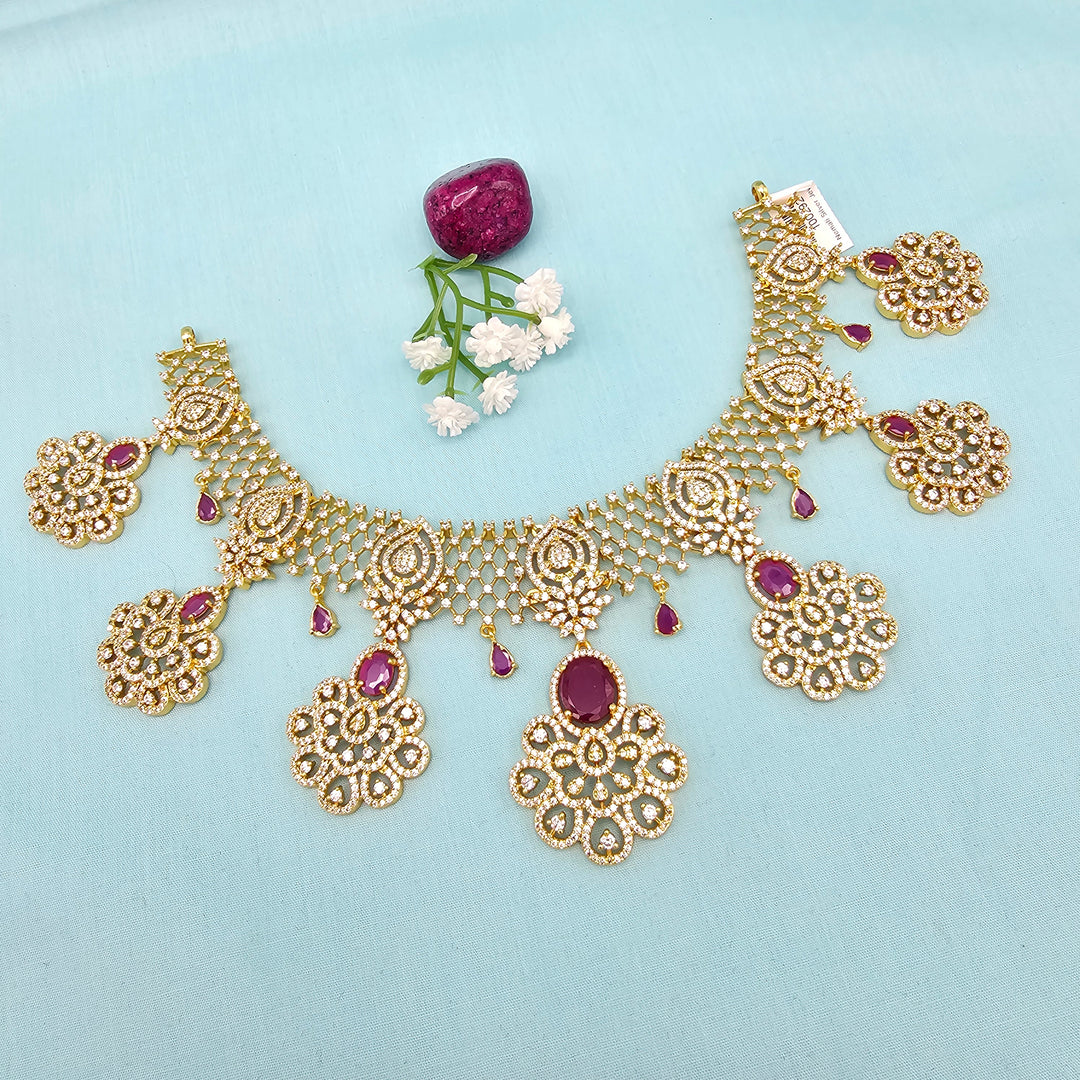 Pink Ruby CZ Necklace