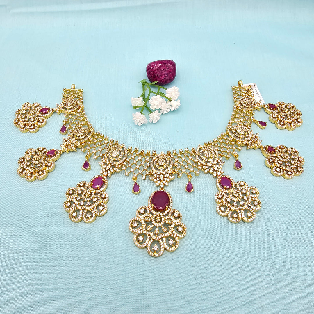 Pink Ruby CZ Necklace
