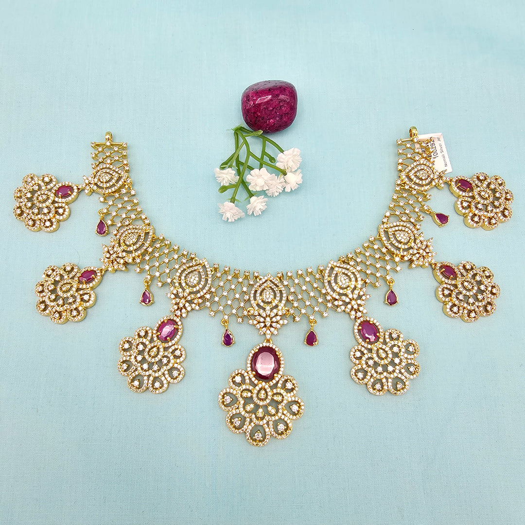 Pink Ruby CZ Necklace