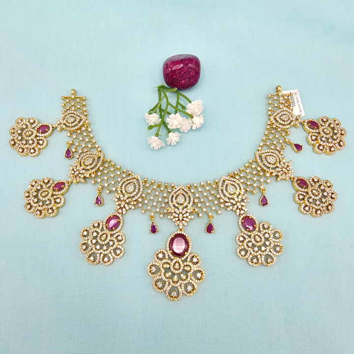 Pink Ruby CZ Necklace