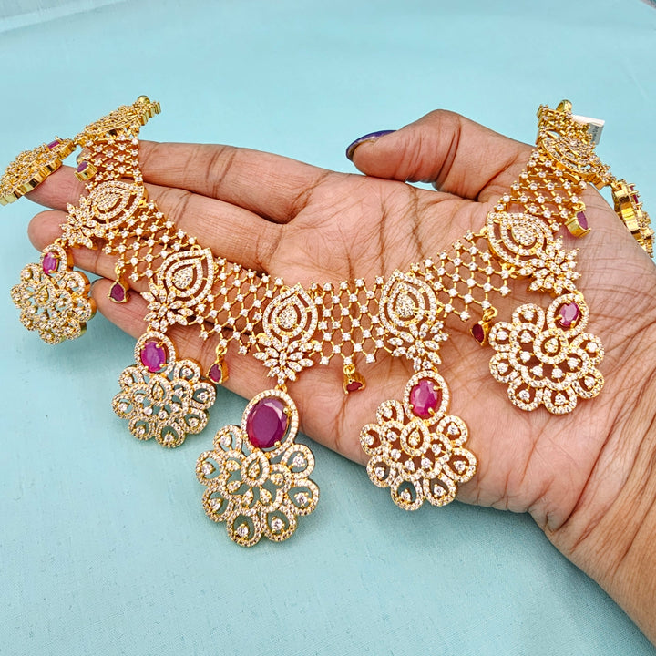 Pink Ruby CZ Necklace