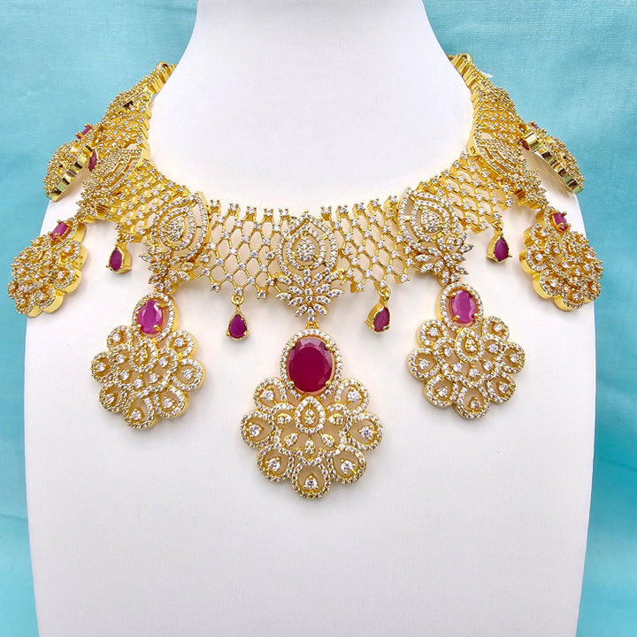 Pink Ruby CZ Necklace
