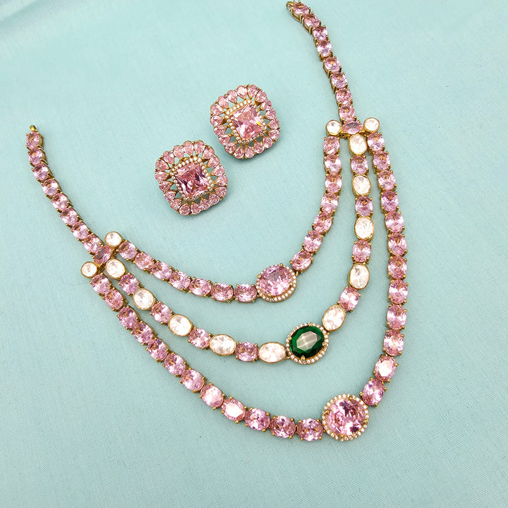 Pink Sapphire moissanite set