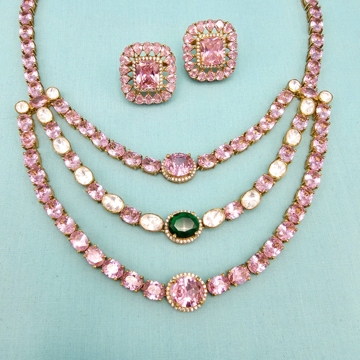 Pink Sapphire moissanite set