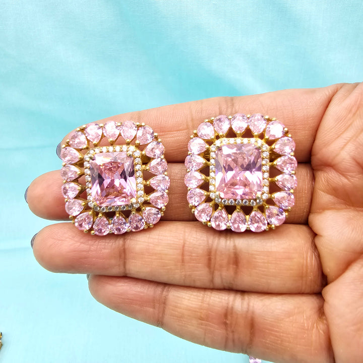 Pink Sapphire moissanite set