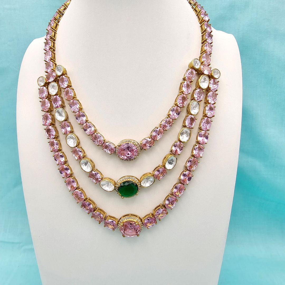 Pink Sapphire moissanite set
