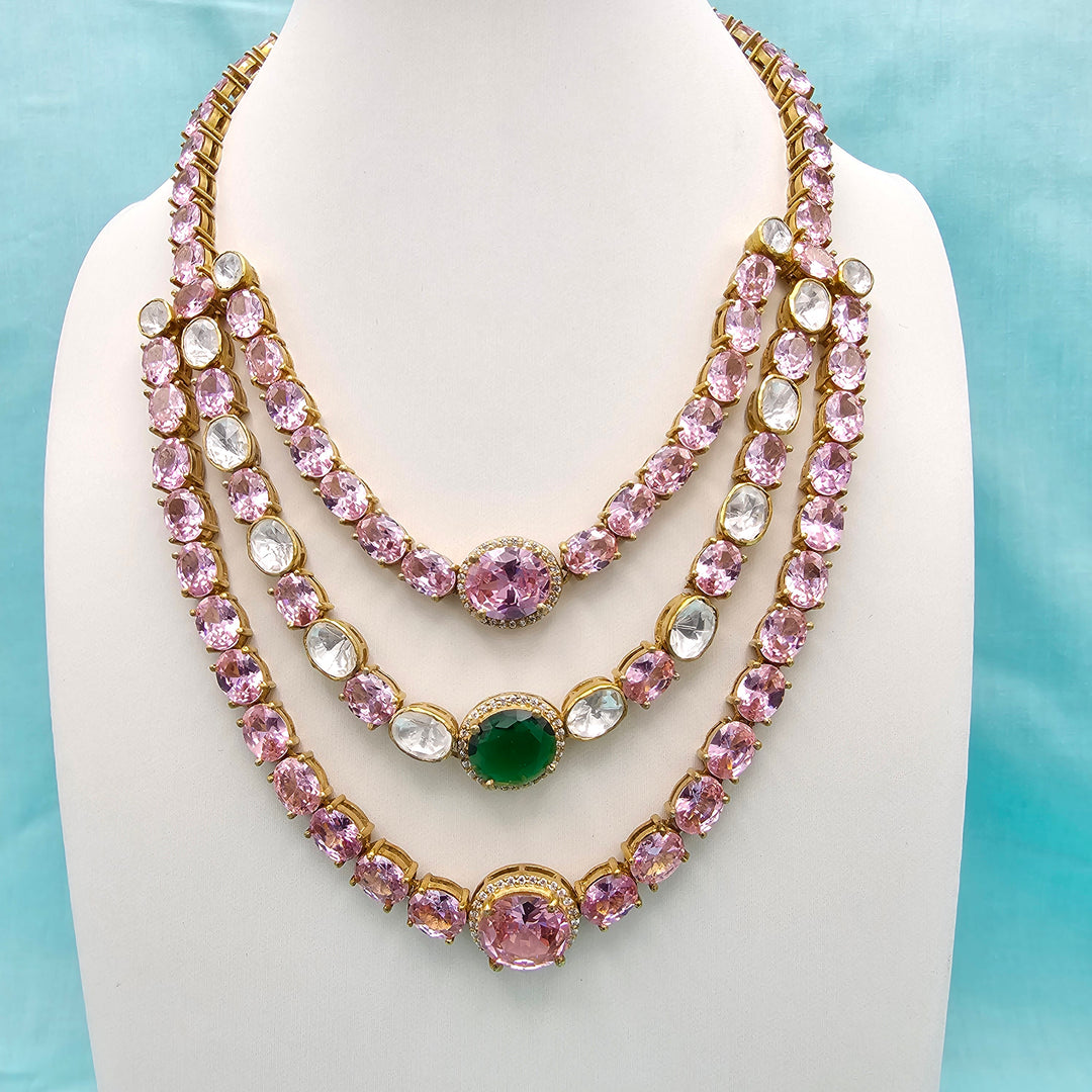 Pink Sapphire moissanite set