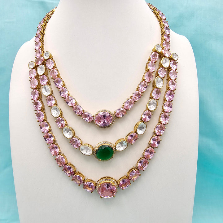 Pink Sapphire moissanite set