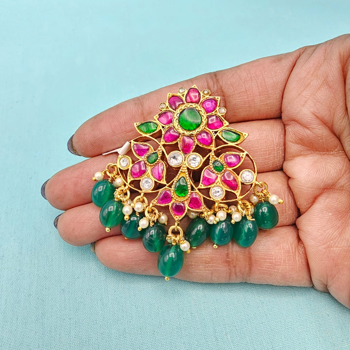Kundan Silver Pendant