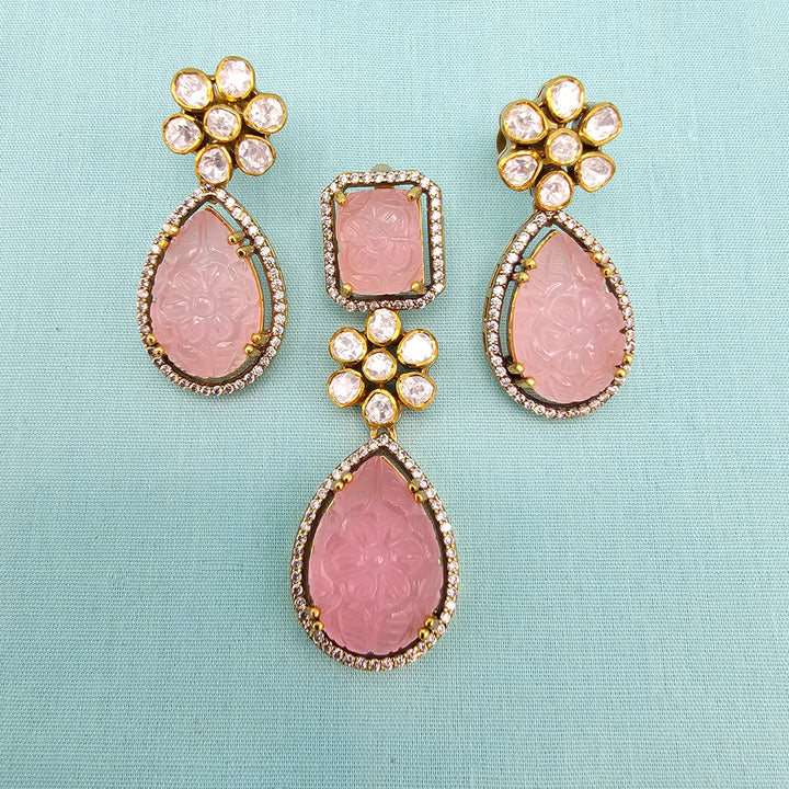 Rose Qts Pendant set