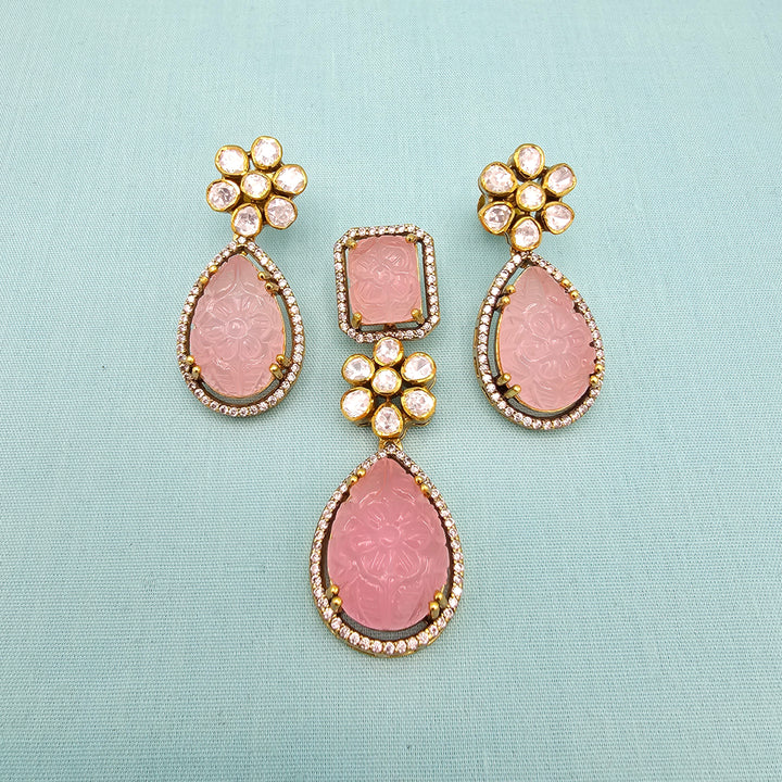 Rose Qts Pendant set