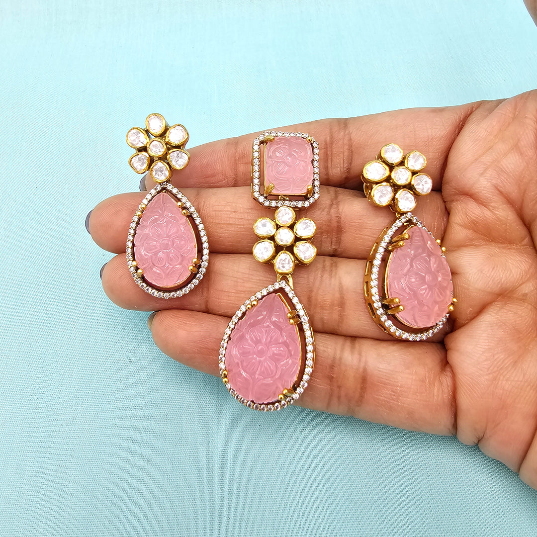 Rose Qts Pendant set