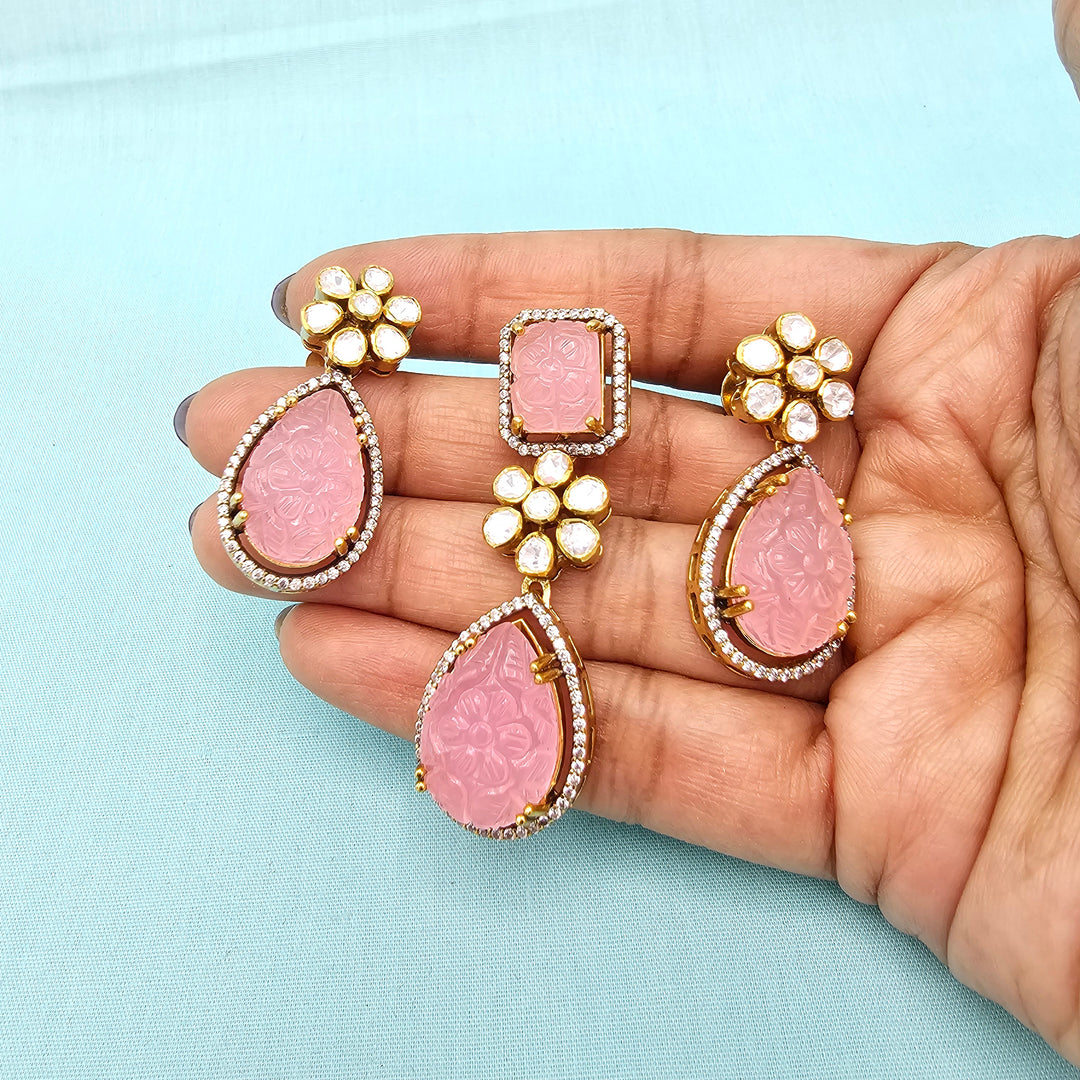 Rose Qts Pendant set