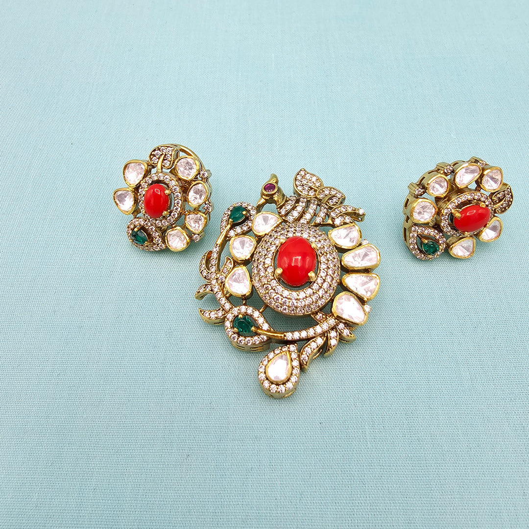 Moissanite Coral set