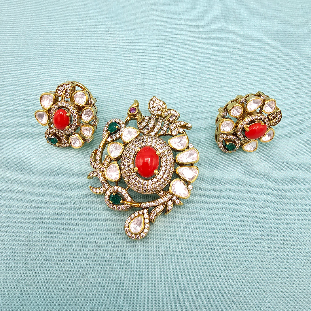 Moissanite Coral set