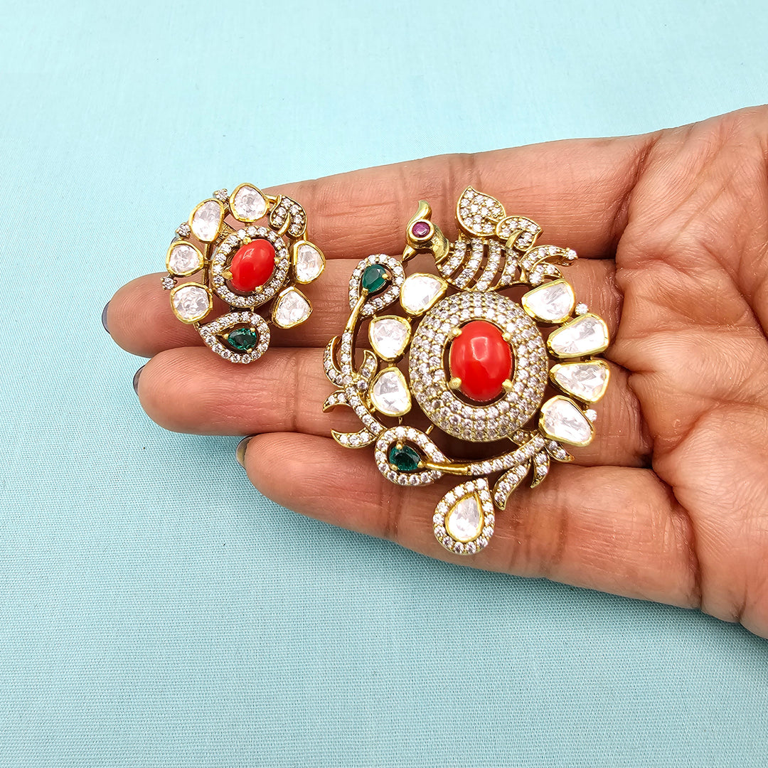 Moissanite Coral set