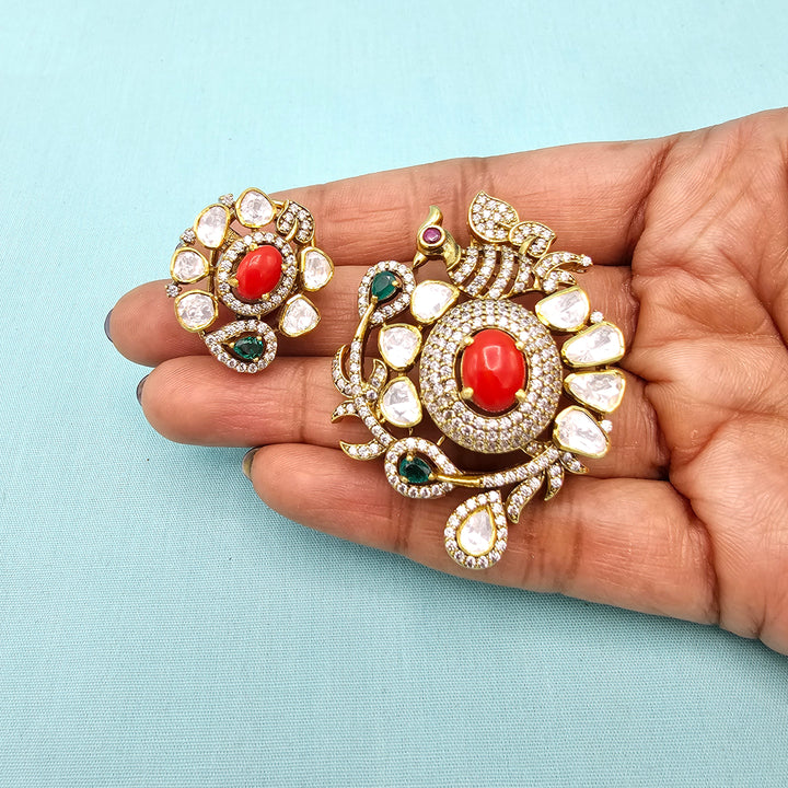 Moissanite Coral set