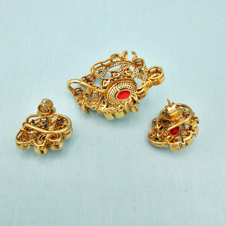 Moissanite Coral set