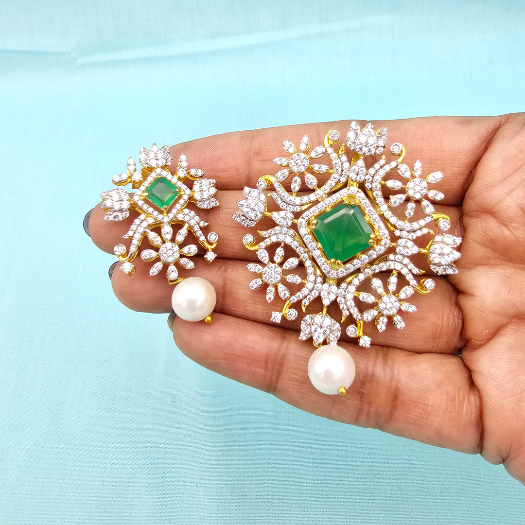 Diamond replica Pendant set