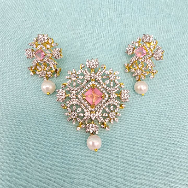 Diamond replica Pendant set