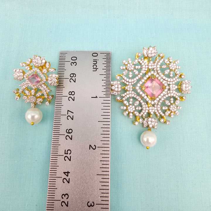 Diamond replica Pendant set