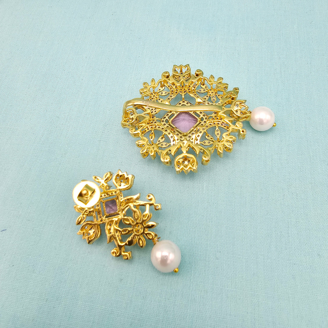 Diamond replica Pendant set